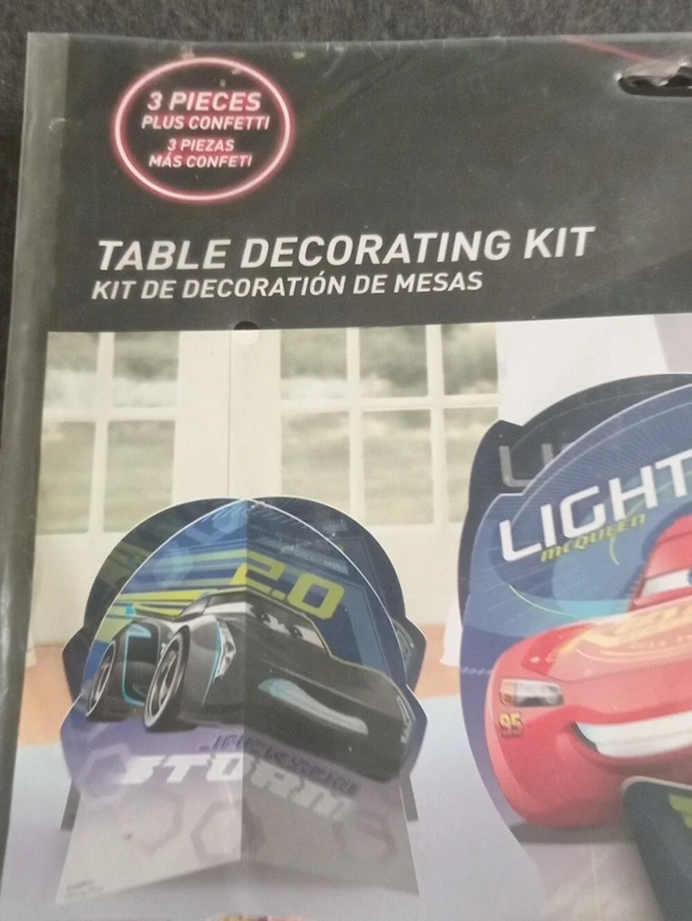 2 Packs Lightning Mcqueen Table Decorating Kit 3 Pieces Per Pack